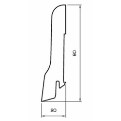 Плинтус  Pedross шпонированный Дуб без покрытия (под тонировку) 80x20x2500 мм