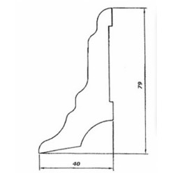 Плинтус  Pedross шпонированный Дуб 80x40x2500 мм